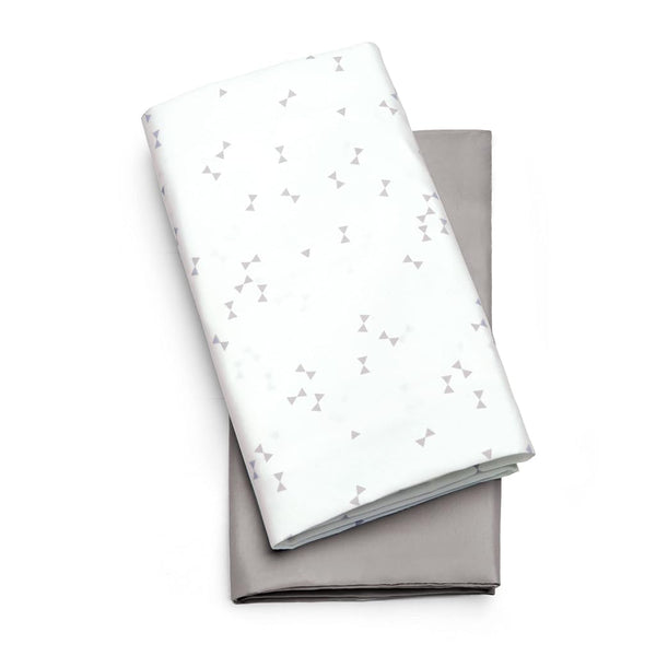 Chicco LullaGo Bassinet Sheets - Grey Triangle 2-Pack | Grey