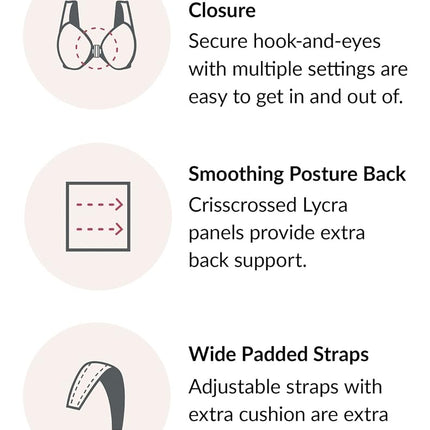 Glamorise MagicLift Front-Closure Posture Back Wirefree Bra 1265 (Women's & Women's Plus)