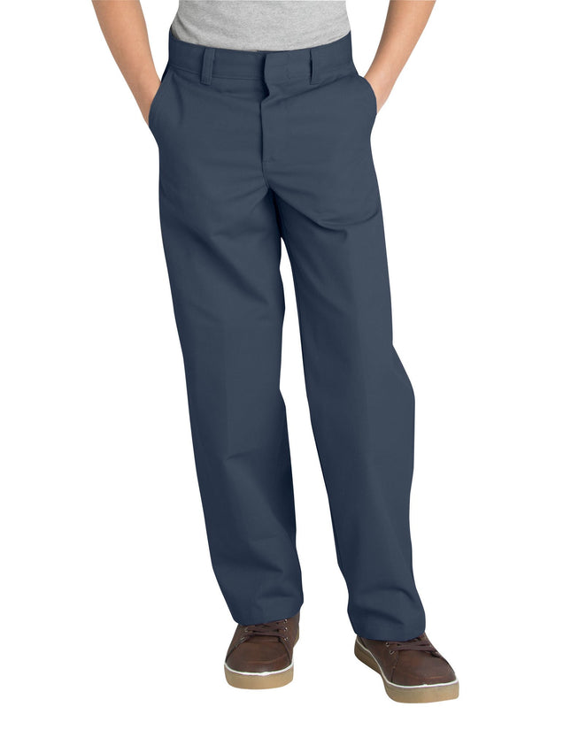 Dickies Boys' Flex Waist Flat Front Pant, Dark Nav