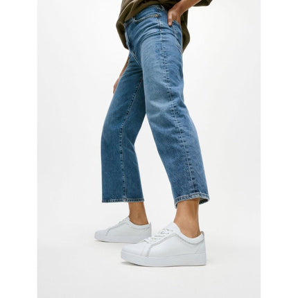 Rally Crystal-Trim Leather Sneakers Urban White