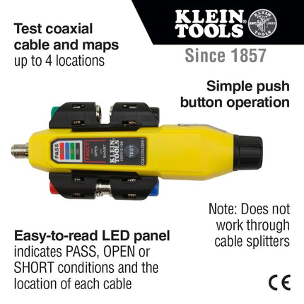 Klein Tools VDV512-101 Explorer 2 Coax Tester Kit, Includes Cable Tester/Wire Tracer/Coax Mapper with Remotes to Test up to 4 Locations