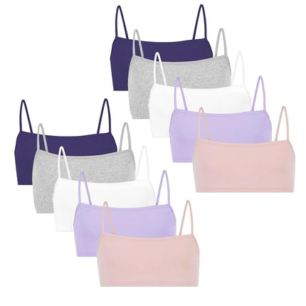 Fruit of The Loom Big Girls Training Bra, Blushing Rose/Hyacinth/Grey Heather/Blueberry/White, Small