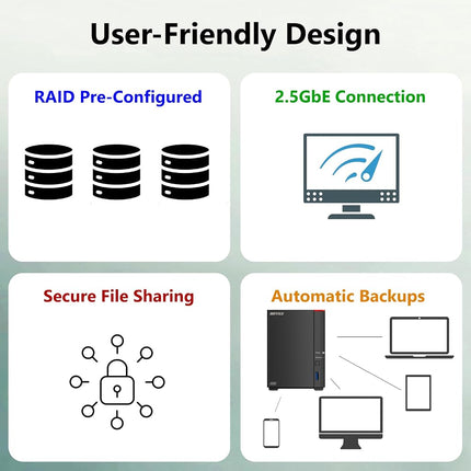 BUFFALO LinkStation 720 8TB 2-Bay Home Office Private Cloud Data Network Attached Storage Media File Server