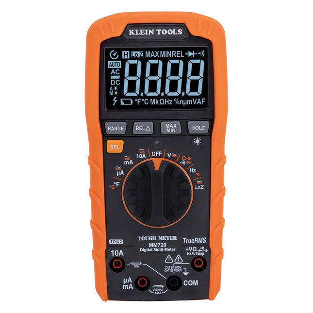 Digital Multimeter, TRMS Auto-Ranging, 1000V, Temp