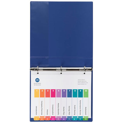 Avery 10-Tab Dividers for 3 Ring Binders, Customizable Table of Contents, Multicolor Tabs, 3 Sets (11072)