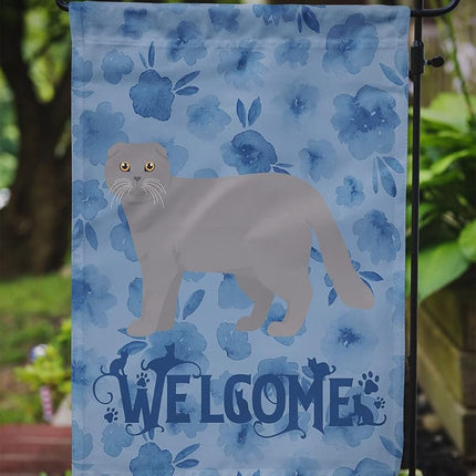 Caroline's Treasures CK4970GF Gato Scottish Fold #1 Bandera de bienvenida Tamaño Jardín, Pequeña, Multicolor