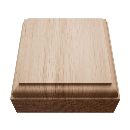 2 1/2"W x 2 1/2"H x 7/8"P Americraft Solid Hardwood Stain Grade Standard Smooth Rosette with Decorative Edge, Red Oak