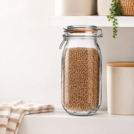 Kilner Clip-Top Storage Jar, 2 Litre, Airtight, Glass, for Fruit, Vegetables, Coffee, Tea, Flour