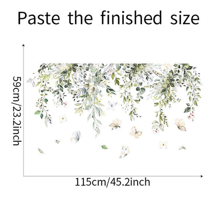 CNUSER 3D Wall Stickers DIY Green Plants Leaves Flower Wall Art Decal Decor for Bedroom Living Room Offices Home Decoration