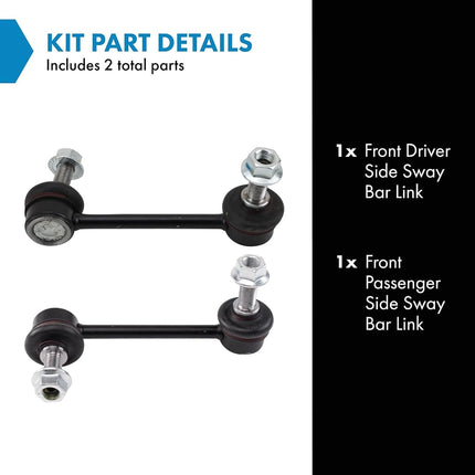 TRQ Front Sway Bar Link Set Compatible with 2009-2016 Hyundai