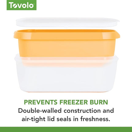 Tovolo Glide-A-Scoop Reusable Ice Cream Tub, Sunburst – Airtight BPA-Free Ice Cream Container for Homemade Ice Cream, Compact Freezer Storage, Dishwasher Safe (1.5 Quart)