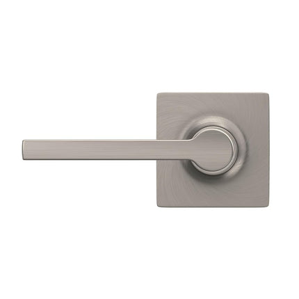 Lock Scout Straight Lever with Square Trim Dummy Door Handle, Satin Nickel Finish, 4 Pack