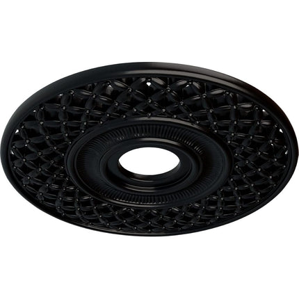 Ekena Millwork CM22RBBLF Robin Ceiling Medallion, Hand-Painted Jet Black, 22 1/4" OD x 4 3/4" ID x 1 1/4" P (Fits Canopies up to 6 1/4")