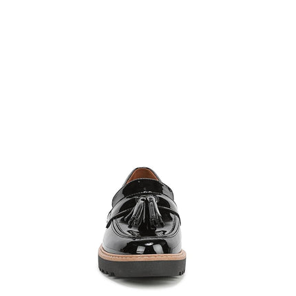 Franco Sarto Women's Carolynn Lug Sole Loafer, Black Patent, 8.5 Wide