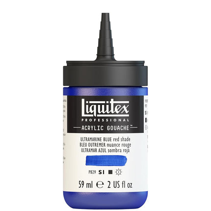Gouache Acrylique Professionnelle Liquitex flacon de 59 ml, Bleu Outremer (Nuance Rouge)