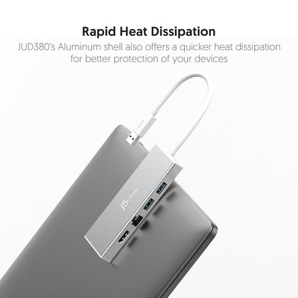 j5create USB 3.0 Hub with HDMI, VGA, RJ45 Gigabit Ethernet, 2 USB 3.1