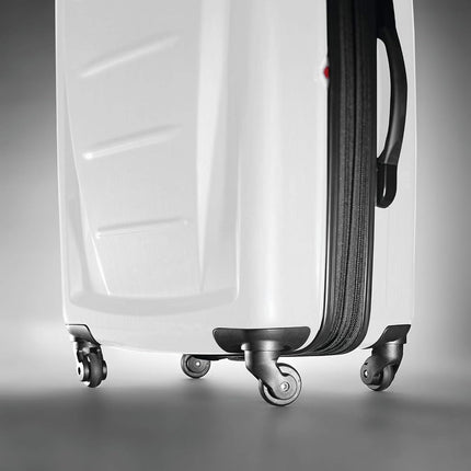 Samsonite Winfield 2 Hard Shell Luggage with Swivel Wheels, Brushed White, Checked-Large 28-Inch, Winfield 2 Hard Shell Luggage with Spinning Reels