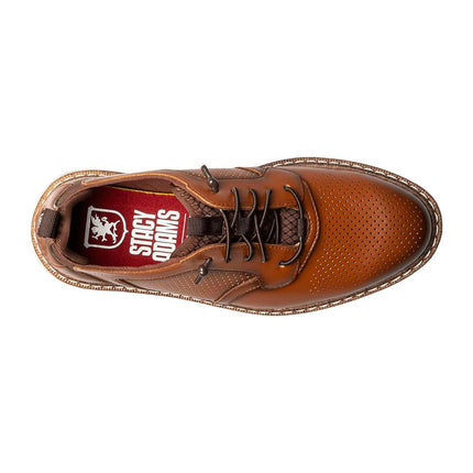 Stacy Adams Boy's Sync Elastic Lace Sneaker, Cognac, 5.5 US Big Kid