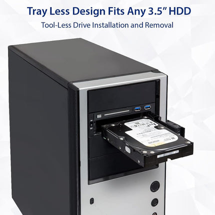 Syba 5.25" Bay Tray Less Mobile Rack for 3.5" and 2.5" Sata III HDD with Extra 2 Port USB 3.0 - SY-MRA55006