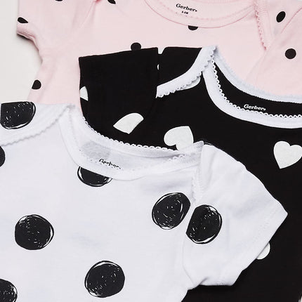 Conjunto de 8 camisetas de manga corta para bebé Gerber Baby Girls y camiseta para niños pequeños, conejo rosa, recién nacido de EE. UU.