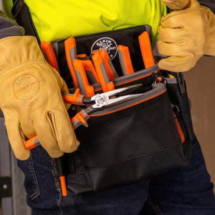 Klein Tools 9417R Insulated Plier and Wire Stripper Tool Set, Side-Cutter, Diagonal-Cutter, Long-Nose Pliers, Wire Stripper, 4-Piece