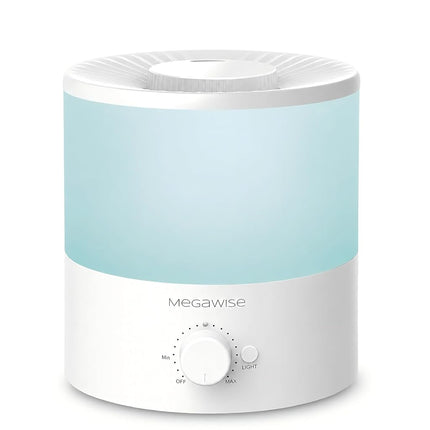 MegaWise 1.8L Humidifiers for Bedroom, Top Fill Ultrasonic Cool Mist Humidifier with 360° Nozzle, 28dB Quiet Humidifier for Babies, Auto Shut-Off, BPA-Free, Easy Clean for Home Office Nursery