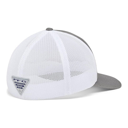 Columbia Men's PFG Fish Flag Mesh Ball Cap-High, Titanium/White, Large-X-Large
