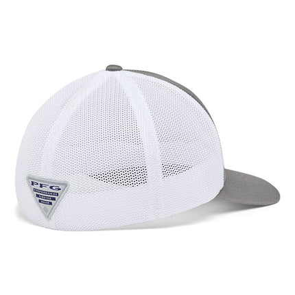 Columbia Men's PFG Fish Flag Mesh Ball Cap-High, Titanium/White, Large-X-Large