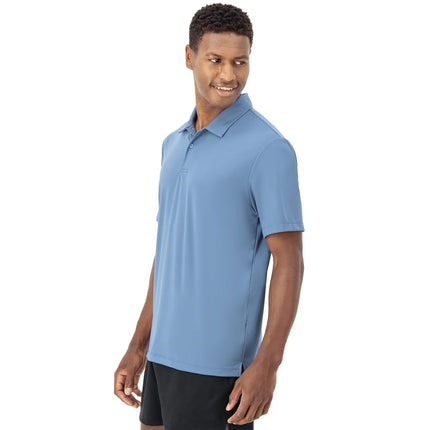 Hanes Moves Performance, Short Sleeve Polo Shirt for Men, Moisture-Wicking, Blue Dive, Medium