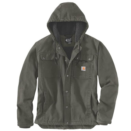 Carhartt Men's Relaxed Fit Washed Duck Sherpa-Lined Utility Jacket, Moss, L
