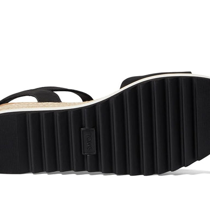 TOMS Women's Diana Sandal, Black Leather, 6.5
