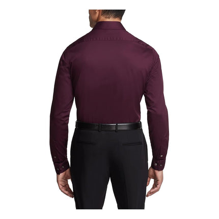 Van Heusen Men's Dress Shirt Slim Fit Flex Collar Stretch Solid, Hearth, 17.5" Neck 32"-33" Sleeve
