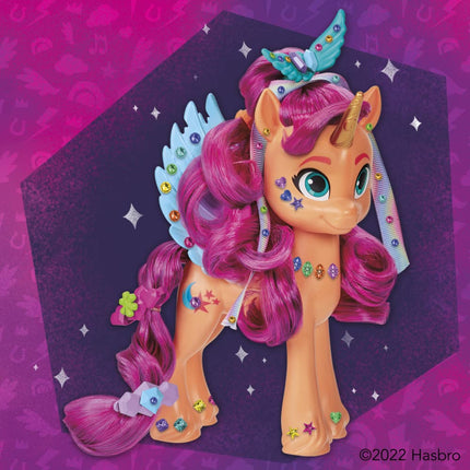 My Little Pony: Crea tu Magia Peinados con Cinta Sunny Starscout – Pony de 15 cm para Niños y Accesorios para el Cabello, Multicolor (F3873)