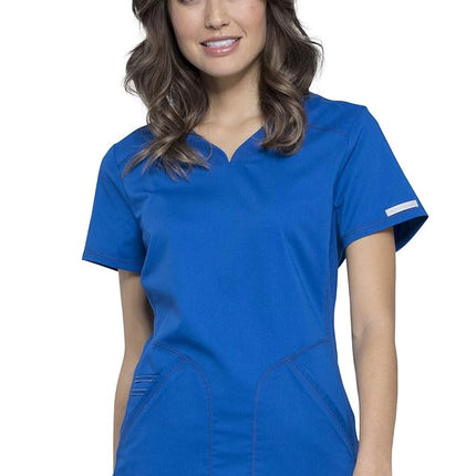 Cherokee Women's V Neck Scrubs Top with Shirttail 