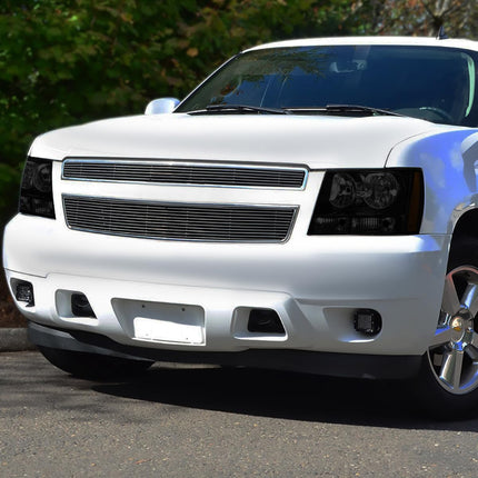 DNA MOTORING HL-OH-CSA07-BK-SM-AM Par de faros compatibles con Chevy Tahoe Suburban 1500 del 07 al 14 / Avalanche Suburban 2500 del 07 al 13, Negro/Ahumar/Ámbar
