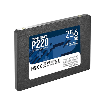 Patriot P220 SATA 3 256GB Internal Solid State Drive 2.5” - P220S256G25