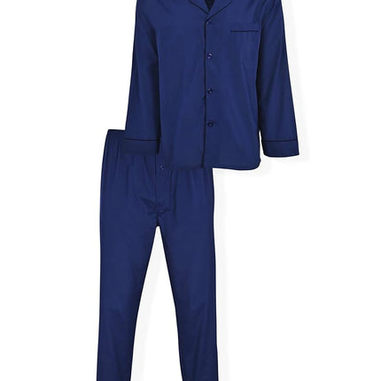 Hanes Men's Woven Plain-Weave Pajama Set Navy Heather