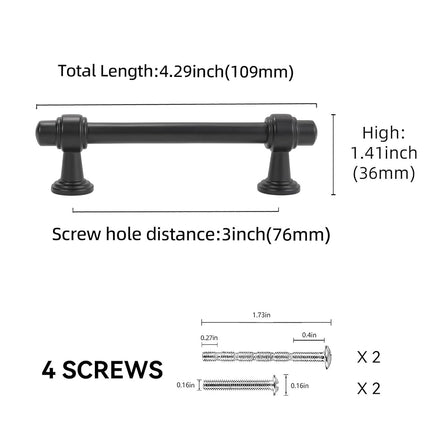 POVEFONK 10 Pack 3 Inch(76mm) Matte Black Kitchen Cabinet Handles Cabinet Pulls Black Drawer Pulls Kitchen Cabinet Hardware Handles Dresser Handles