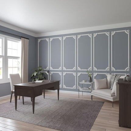 Ekena PML07X07AS-2 W x 7 7/8" H x 3/4" P Ashford II Panel Moulding Corner, Primed