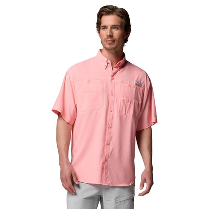 Columbia Men's PFG Tamiami II Short Sleeve Shirt, Sorbet, 2X
