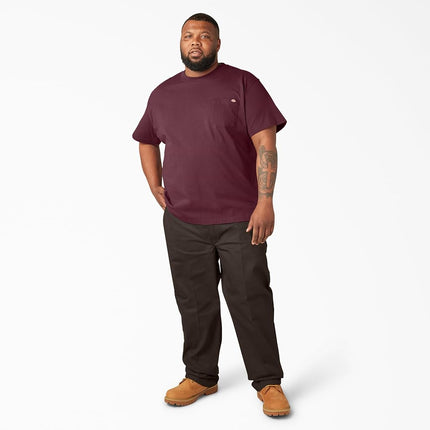 Dickies mens Heavyweight Crew Neck Short Sleeve Tee BurgundyLarge Tall