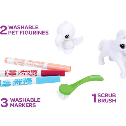 Crayola Scribble Scrubbie Safari Animals, Zebra & Bird, 2Count, Creative Toy, Gift for Kids, Age 3, 4, 5, 6