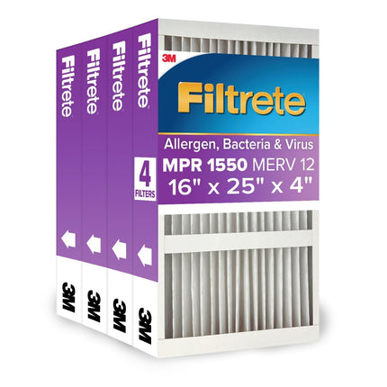 Filtrete 16x25x4, AC Furnace Air Filter, MPR 1550 