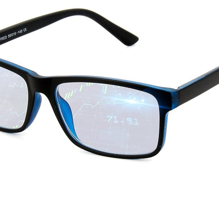 Gafas de bloqueo de luz azul de CORTE AZUL – Gafas para juegos de monitor de computadora antifatiga que previenen dolores de cabeza Gafas para jugadores unisex-adulto|Negro/Azul|Grande