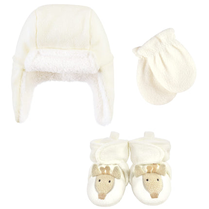 Hudson Baby Girls' Trapper Hat, Mitten and Bootie 