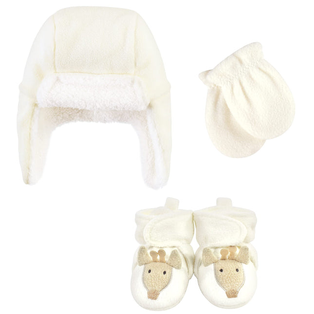 Hudson Baby Girls' Trapper Hat, Mitten and Bootie 