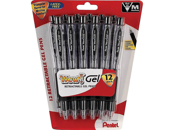 Pentel Retractable Gel Pen 0.7mm Medium Line, Pack