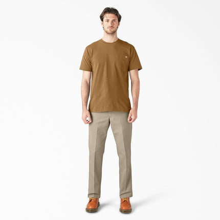 Dickies Men's Short Sleeve Heavyweight Crew Neck Tee, Brown Duck, Large