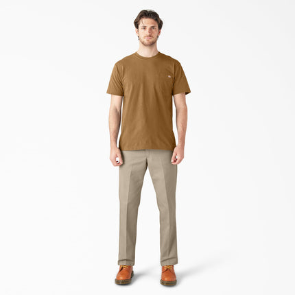 Camiseta de manga corta de cuello redondo de Dickies para hombre, resistente, color marrón pato, talla grande