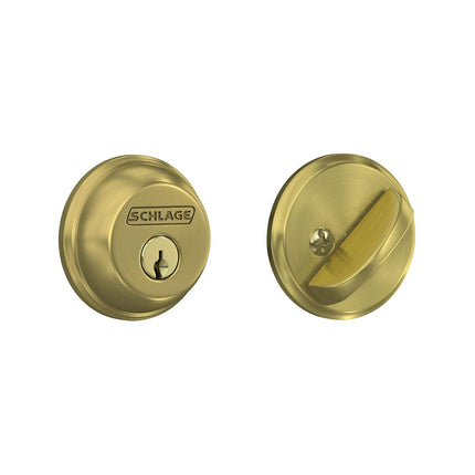 Schlage B60N 608 Single Cylinder Deadbolt, Satin B